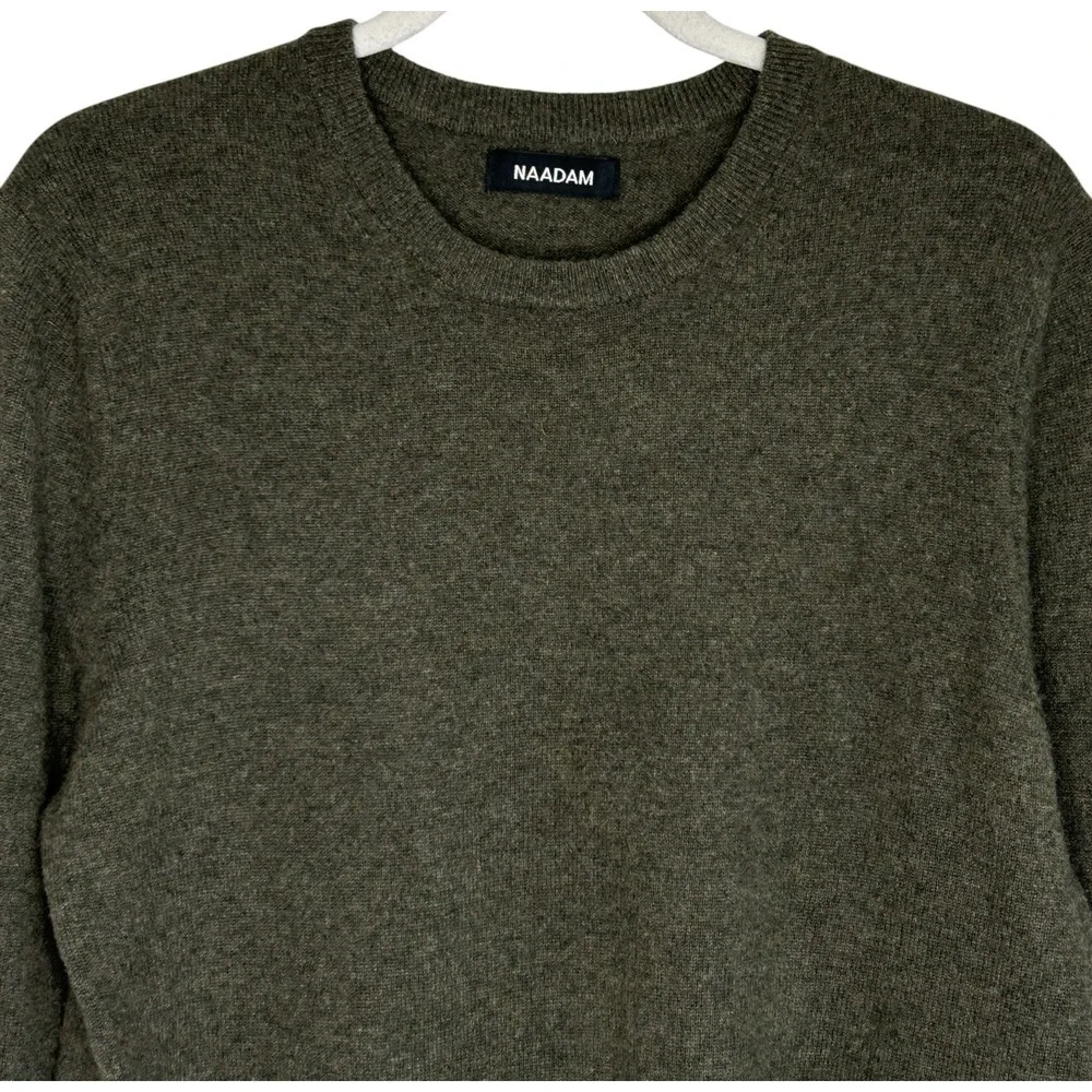 NAADAM Cashmere Crewneck Sweater Medium Minimalist Heritage Long Sleeve Green